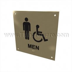 Rockwood #BF687, ADA Tactile Sign with Braille, MEN and Handicap Accessible