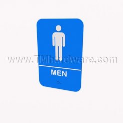 Rockwood #BFM684, Molded Plastic ADA Tactile Sign with Braille, Men's Sign