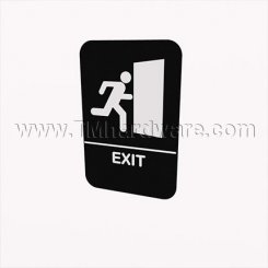 Rockwood #BFM682, Molded Plastic ADA Tactile Sign with Braille, Exit Sign