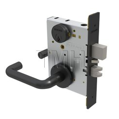 Schlage L Series, 03 Door Handle, Keyed, Double Cylinder, Non-Deadbolt, Apartment Entrance Lock , Flat Black Finish