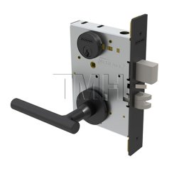Schlage L Series, M51 Door Handle, Vandlgard, Non Keyed, Grade 1, Vandlgard Bath/bedroom Privacy Lock, Flat Black Finish