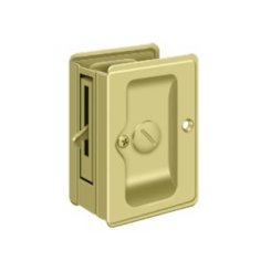 Deltana HD Adjustable Privacy Pocket Lock, 3-1/4" X 2-1/4", Polished Brass (US3) Finished