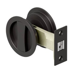 Deltana SDRP218 Round Passage Pocket Door Lock, Sliding Door, 2-1/8", Oil-Rubbed Bronze (US10B) Finished