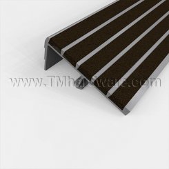 Wooster Supergrit W238 No-Slip Nosing for Steel Pan Stairs with 7° Riser Slope, New Concrete, 3" Depth, 1.125" Riser