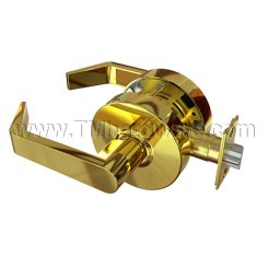 Accentra Door Handle, Passage Function 4600LN, Bright Brass Finish