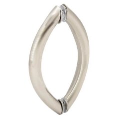 FHC Crown Style Pull 6" X 6" Back-To-Back Shower Door Handles, Satin Nickel (US15) Finished