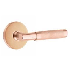 Emtek Select Limited Release, T-Bar, Knurled Lever, Disk Rosette, Passage, Satin Rose Gold (SRG) Finish