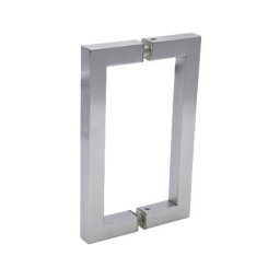 FHC 6" Center-To-Center Square Shower Door Handles, Satin Nickel (US15) Finished