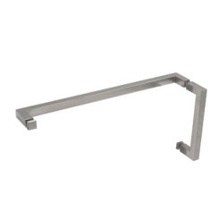 FHC 8" X 18" Square Corners Pull / Towel Bar Combo, Satin Nickel (US15) Finished