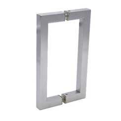 FHC 8" Center-To-Center Square Shower Door Handles, Satin Nickel (US15) finished