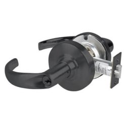 Schlage Sparta Door Handle, Mechanical Door Handle, ND Series, Keyed, Double Cylinder Function, Vestibule Lock, Flat Black Finish