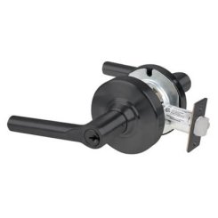 Schlage Athens Door Handle, Vandlgard, ND Series, Vandlgard Communicating Lock, Flat Black