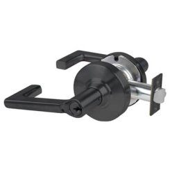 Schlage Longitude Door Handle, Mechanical Door Locks, ND Series, Keyed, Double Cylinder Function, Classroom security lock - 180° key rotation for lockdown, Flat Black Finish