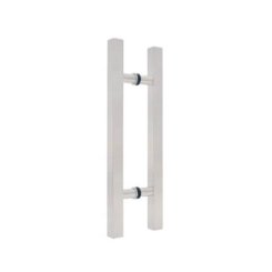 FHC 10" Square Ladder Back-To-Back 6" Center-To-Center Shower Door Handles, Satin Nickel (US15) Finished
