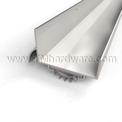 Pemko #216- #215  Door Shoe Sweep, U Shaped Aluminum or Bronze Rain Drip Design with .5" Fingered Rubber
