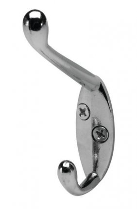 Hafele Coat Hook, 11/16" x 2-3/16" x 3-9/16"