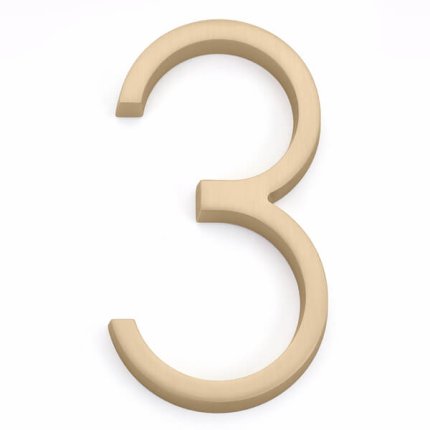 Emtek Modern House Numbers 3 digit Satin Brass (US4) Finished
