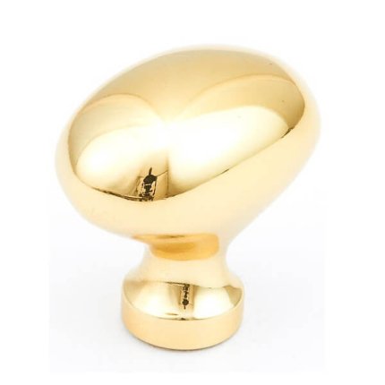 Traditional Oval Knob - Polished Brass