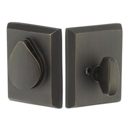 8477 Rustic Modern Rectangular Sandcast Bronze Deadbolts with Flap-MB