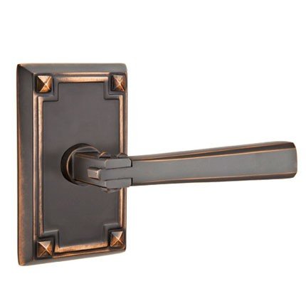 Emtek Arts & Crafts Door Lever, Arts & Crafts, Passage, Arts & Crafts Rosette, Oil Rubbed Bronze (US10B) Finish