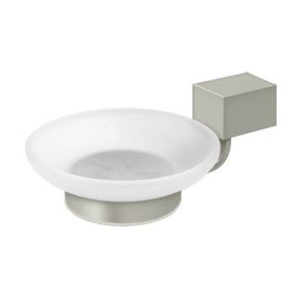 Deltana Zinc-Aluminum Frosted Glass Soap Dish Satin Nickel (US15) Finished