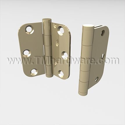 Deltana, Plain Bearing, Brass, Standard Weight, 5 Knuckle, Full Mortise, 5/8" Radius Hinge, 3.5" x 3.5"
