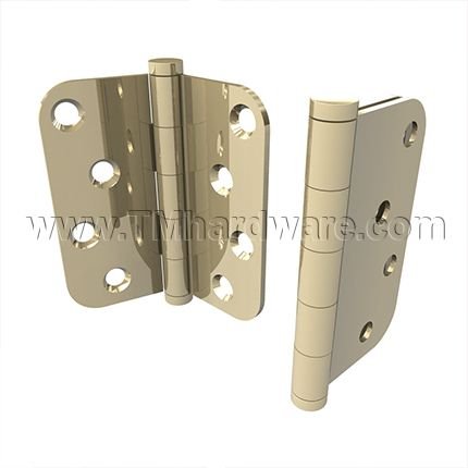 Deltana 5/8" Radius Corner Hinge, with Staggered Hole Pattern, Plain Bearing, 4" x 4"