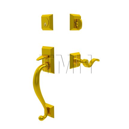 Emtek 4413C Franklin Entry Set with Cortina Brass Lever (US7)