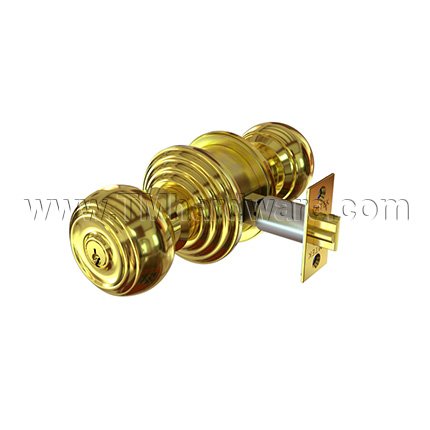 Emtek 5100W Keyed In Knob Regular Rosette with Waverly Knob, Entry US4