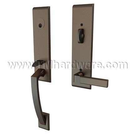 Emtek 4815AST Contemporary Brass Apollo Tubular Entry Set with Aston Lever