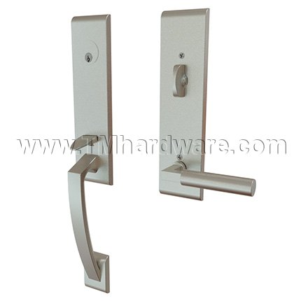 Emtek 4815HEC Contemporary Brass Apollo Tubular Entry Set with Hercules Lever