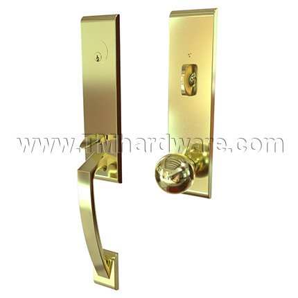 Emtek 4815OR Contemporary Brass Apollo Tubular Entry Set with Orb Knob