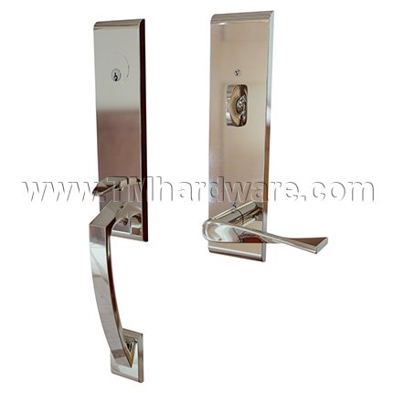 Emtek 4815TRT Contemporary Brass Apollo Tubular Entry Set with Triton Lever