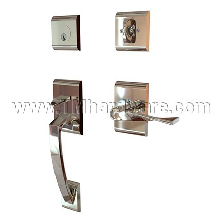EMTEK Ares Entry Lock with Triton Lever, Polished Nickel US14 Finish