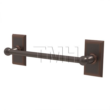 Emtek 26024 Traditional Brass Towel Bar with Brass Rectangular Rosette (US10B)