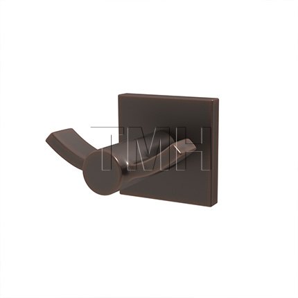 Emtek 2809 Modern Brass Double Hook with Brass Square Rosette (US10B)