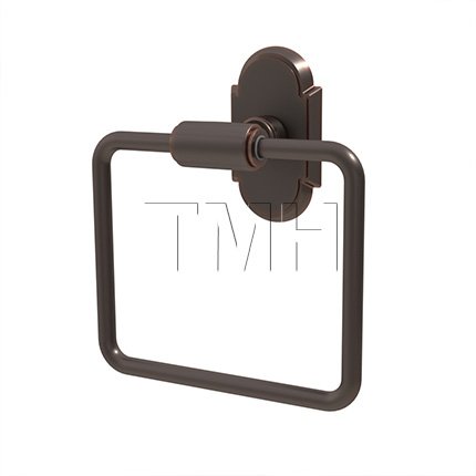 Emtek 2901 Transitional Brass Towel Ring with #8 Rosette (US10B)