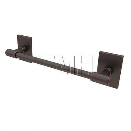 Emtek 29025 Transitional Brass Towel Bar with Brass Modern Rectangular Rosette (US10B)