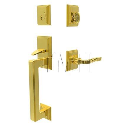 Emtek Hamden Tubular Entry Set Single Cylinder with Santa Fe Lever (US3)