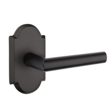Emtek Mariposa Lever, Sandcast Bronze Leverset, Passage, #1 Rosette, Flat Black Bronze (FB)