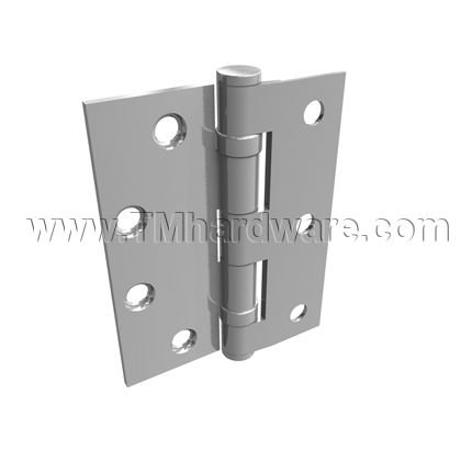 Hager BB1129, 2 Ball Bearing, Steel, Heavy Weight, 5 Knuckle, Half Mortised Hinge, Sized 4.5" - 5"