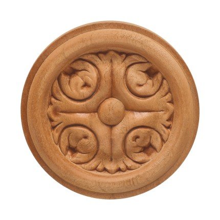 Hafele Wooden Onlay, Acanthus Collection, Ø 2-7/8", Cherry finish