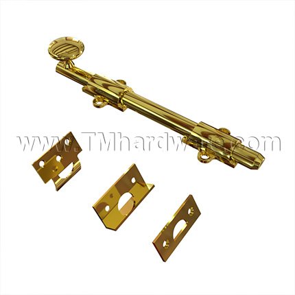 Ives 253 Decorative Surface Bolt, Heavy Duty in Polished Brass Finish (US3) - 8"