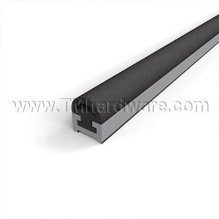 NGP 136S Meeting Stile, Mortised Aluminum Track with .25" Silicone Bulb Seal