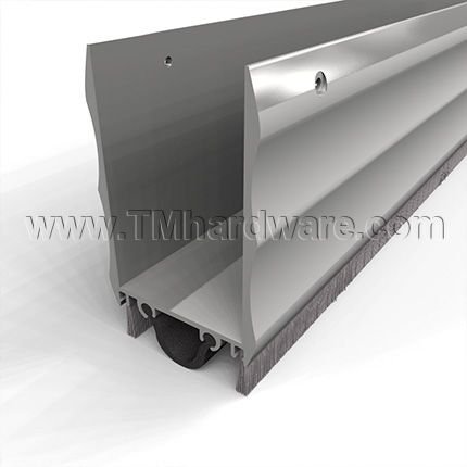 NGP 99NWH Door Shoe Sweep, U Shaped Aluminum with 2.75" Rigid Kickplate and .75" Neoprene and Nylon Brush Seal