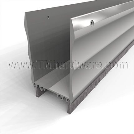 NGP 99WH Door Shoe Sweep, U Shaped Aluminum with 2.75" Rigid Kickplate and .6875" Nylon Brush Seal