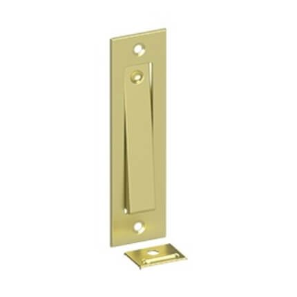 Deltana Pocket Door Jamb Bolt, 4-5/8" X 1-1/4", Polished Brass (US3) Finished