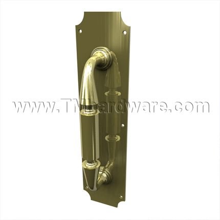 Rockwood 148x77 Pull Plate With Inverted Corners and a Cast Brass Pull