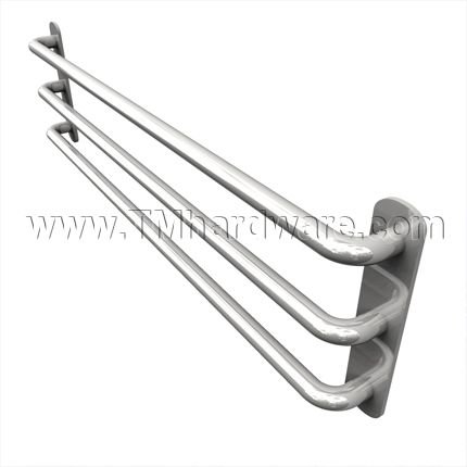 Rockwood BP47-3 / Series 47, Straight Triple Push/Pull Bar With Base Plates