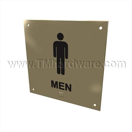Rockwood #BF684, ADA Tactile Sign with Braille, "MEN"